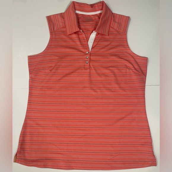 ASPIRE SPORT SHIRT LIGHT ORANGE BLUE SIZE LARGE SLEEVELESS V NECK PULLOVER - Picture 1 of 7